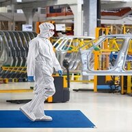 Blaue Feinstaub-Klebematten