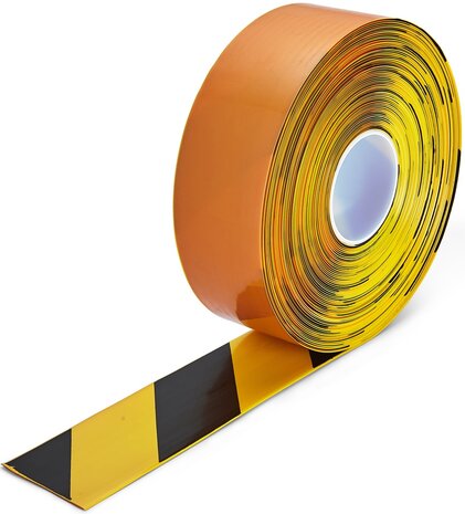 Vloermarkeringstape extra dun Thinstripe 75 mm geel-zwart