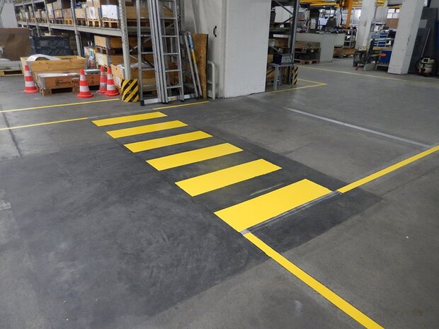 Vloermarkeringstape extra dun Thinstripe 75 mm rood-wit