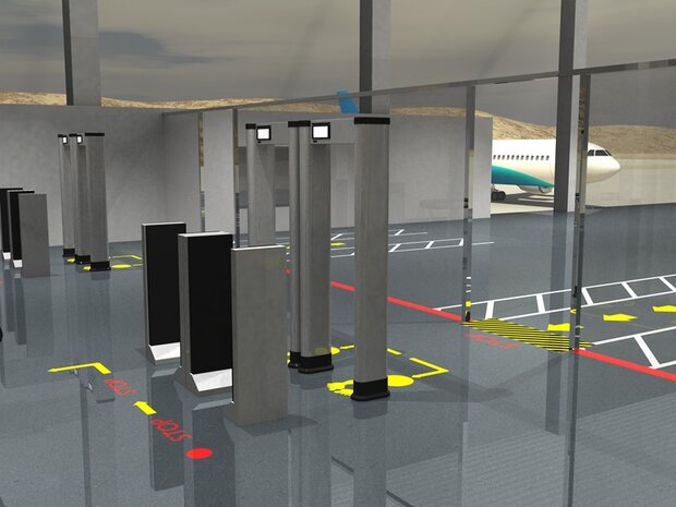 Vloermarkeringstape extra dun Thinstripe 100 mm geel-zwart