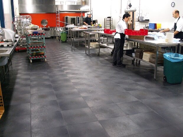 PVC Klickfliese Gastronomie Wasserdicht HACCP &ndash; BoClip 10 mm grau