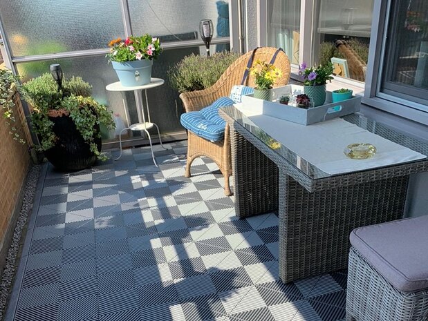 BoDeck Standard Balkonvloertegel &ndash; Open Drainage Kliktegel (PP)| Blauw