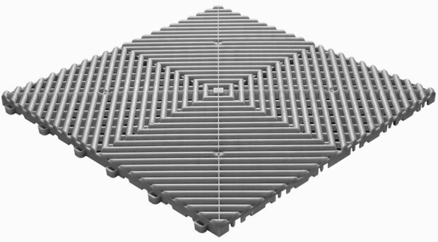 BoDeck Standard Balkonvloertegel &ndash; Open Drainage Kliktegel (PP)| GrijsAlu