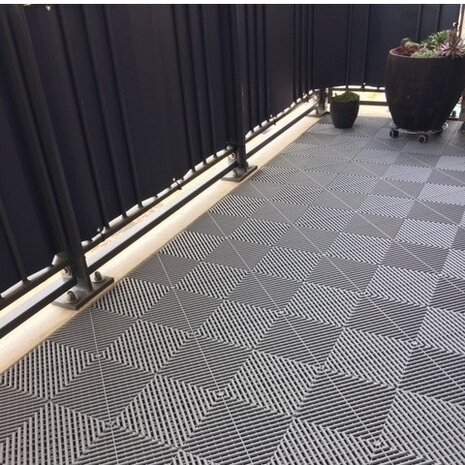 BoDeck Grid balkontegels 18 mm&ndash; open kliktegels blauw