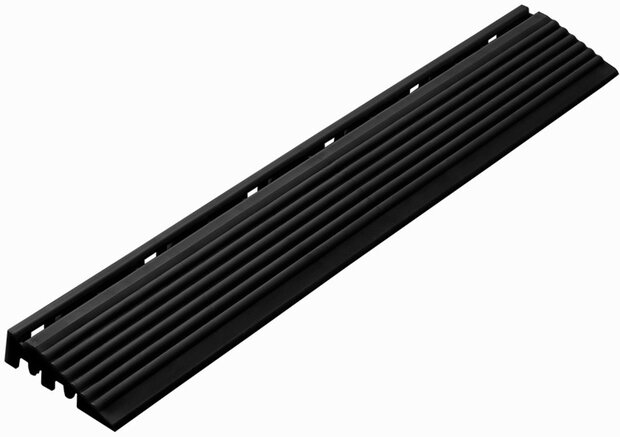 Afwerkrand recht voor 18 mm PP kliktegels zwart