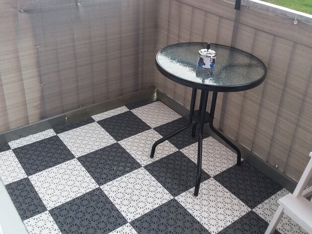 BoStara Balkonvloeren 12 mm&ndash; open kliktegels | zwart