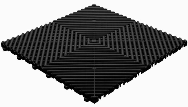 BoDeck Standard Balkonvloertegel &ndash; Open Drainage Kliktegel (PP)| Zwart