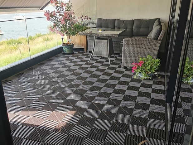 BoDeck Grid balkontegels 18 mm&ndash; open kliktegels | Wit