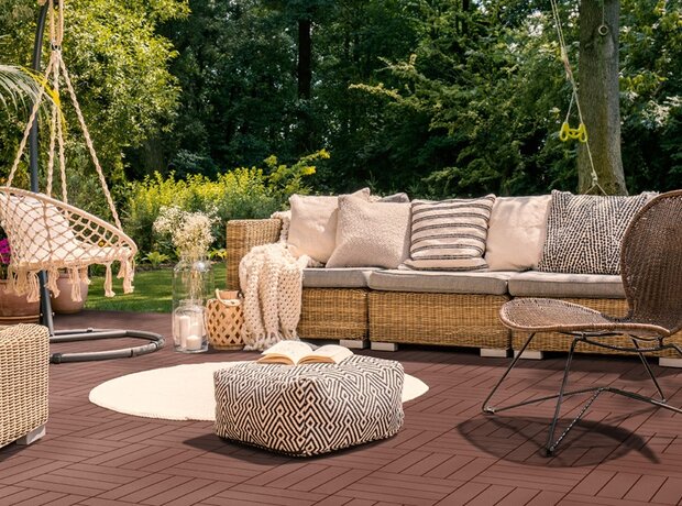 BoFudra balkonvloer 12 mm-houtlook- grijs