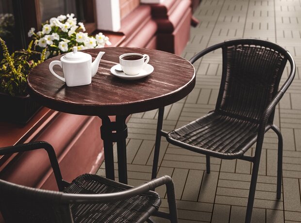 BoFudra balkonvloer 12 mm-houtlook- mahony