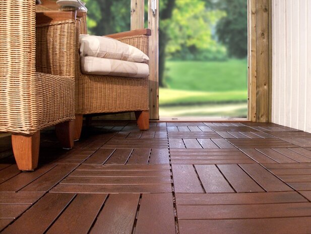 BoFudra balkonvloer 12 mm-houtlook- mahony