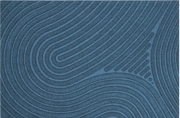 Douche-badkamermat WaterHog Fingerprint Blauw 55x85 cm