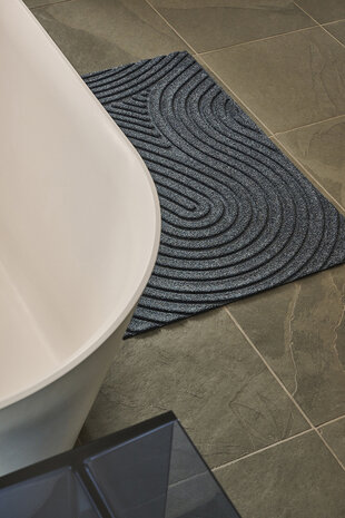 Douche-badkamermat WaterHog Fingerprint Zwart