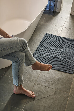 Douche-badkamermat WaterHog Fingerprint Zwart