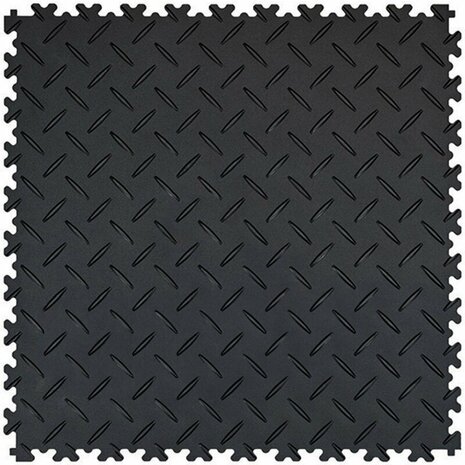 BoRecyta PVC Kliktegel Garagevloer 7 mm &ndash;traanplaat-zwart