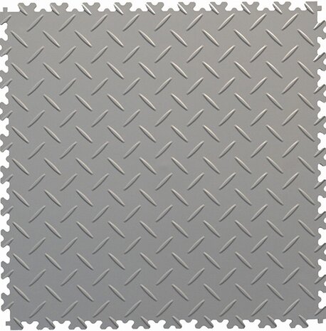 BoRecyta PVC Kliktegel Garagevloer 7 mm-traanplaat&ndash; grijs