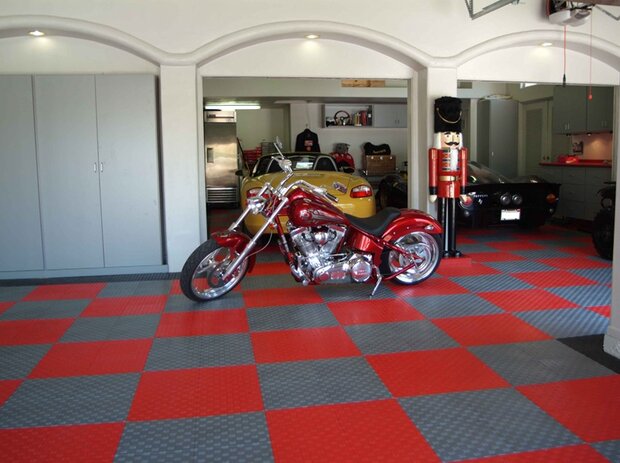 BoDiamond-Garagetegels-18 mm&ndash;rood-traanplaatmotief 