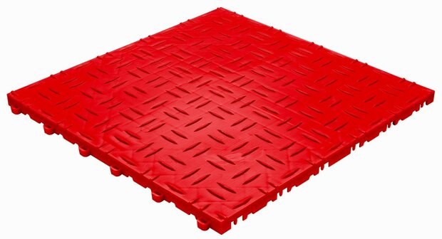 BoDiamond-Garagetegels-18 mm&ndash;rood-traanplaatmotief 