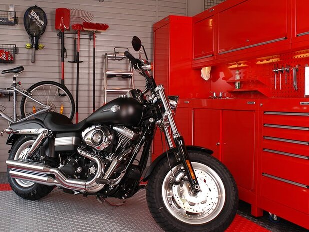 BoDiamond-Garagetegels-18 mm&ndash;wit-alu-traanplaatmotief 