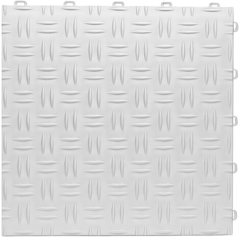 BoDiamond-Garagetegels-18 mm&ndash;wit-alu-traanplaatmotief 