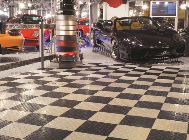 BoDiamond-Garagetegels-18 mm&ndash;donkergrijs-traanplaatmotief 