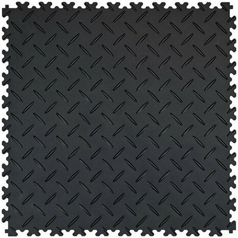 BoSepta PVC Kliktegel Garagevloer&ndash;7mm-zwart-traanplaat 