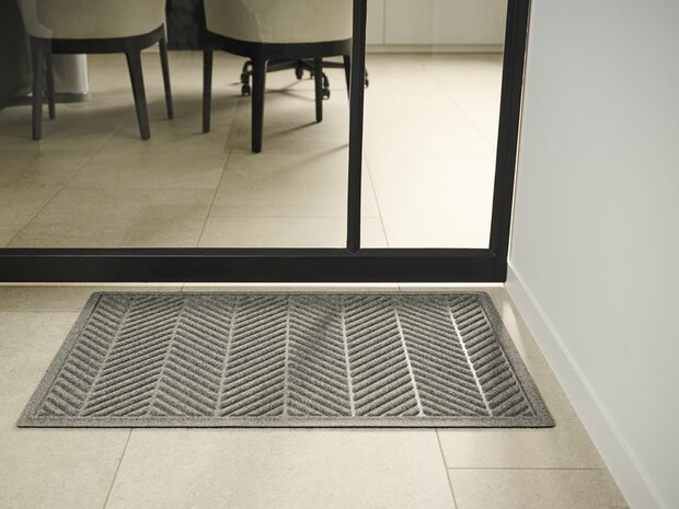 Deurmat WaterHog Herringbone Charcoal 180x250 cm