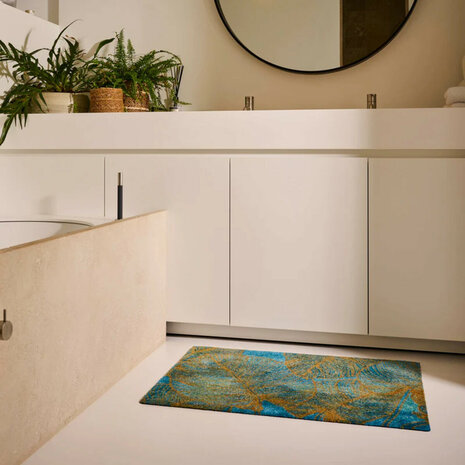 ColorStar Botanica binnendeurmat-turkoois-60x85 cm