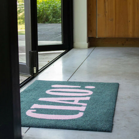 ColorStar Ciao binnendeurmat-donkergroen-rose-85x150 cm