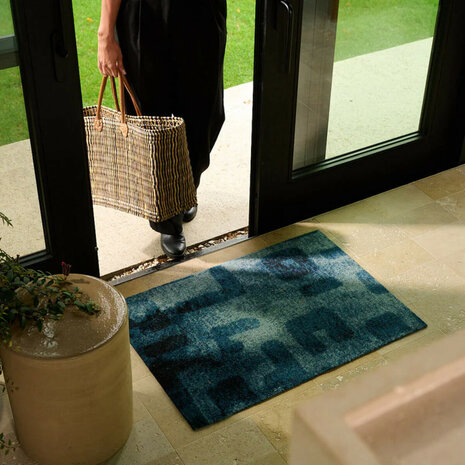 ColorStar Etnic binnendeurmat-marineblauw-60x85 cm