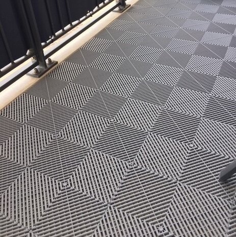 BoGrid balkontegels 18 mm&ndash;open kliktegels-vlak | Zwart