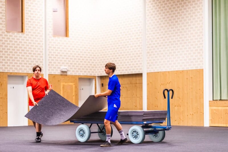 Transportwagen &ndash; Voor 120 XXL tegels sportvloer beschermtegels