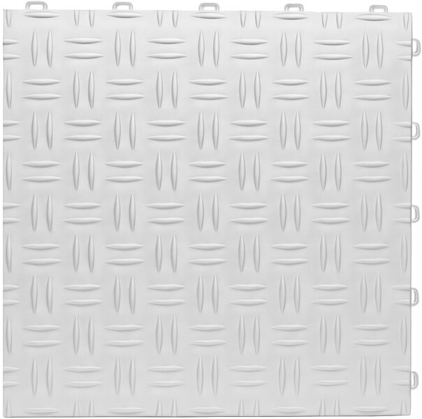 BoDiamond-Garagetegels-18 mm&ndash;wit-alu-traanplaatmotief 