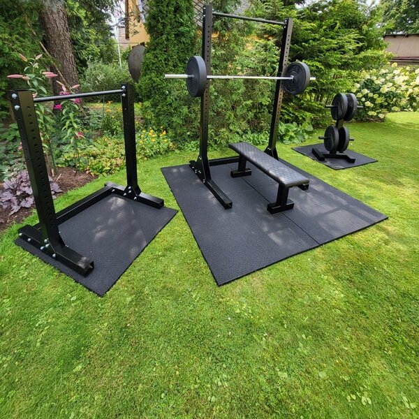 rubberen tegels outdoor gym