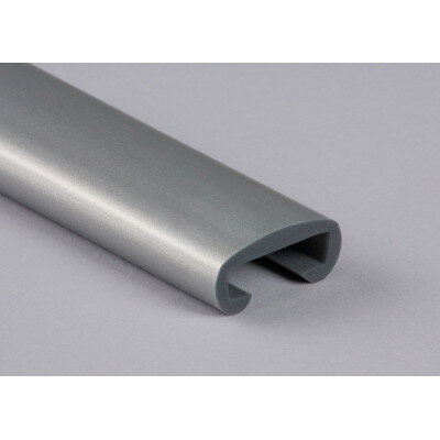 Kunststoff Flachhandlauf F308-011 Weiß-aluminium