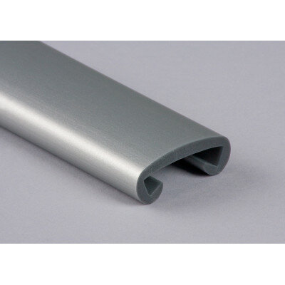 Kunststoff Flachhandlauf Klassisch F408-011 Weiß-aluminium