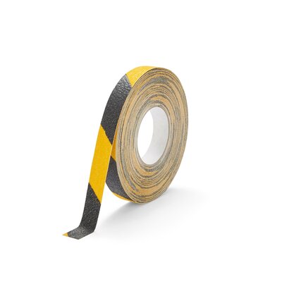 Antirutsch Klebeband Grob 25 mm Gestreift schwarz gelb Antirutsch Klebeband Grob 25 mm Gestreift schwarz gelb