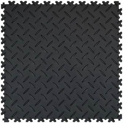 Klickfliese Recycling PVC4 mm EcoFoot Riffelblech Schwarz Klickfliese Recycling PVC4 mm EcoFoot Riffelblech Schwarz