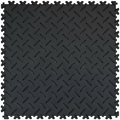 PVC Klickfliese 4 mm BoKwatro Riffelblech Schwarz PVC Klickfliese 4 mm BoKwatro Riffelblech Schwarz