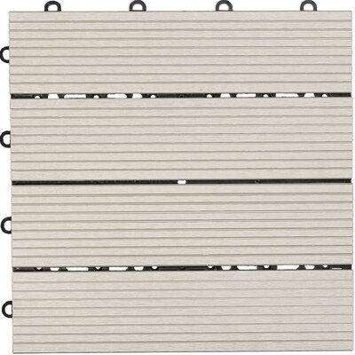 Klickfliese WPC geriffelt Hellgrau