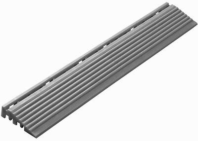 Abschlußkante gerade für 18 mm PP Klickfliesen Grau aluminium