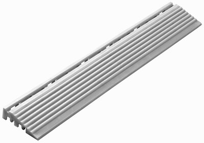 Abschlußkante gerade für 18 mm PP Klickfliesen Weiss Alu