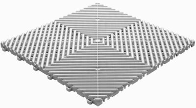 BoDeck Standard Balkonvloertegel – Open Drainage Kliktegel (PP) Weiss-Alu