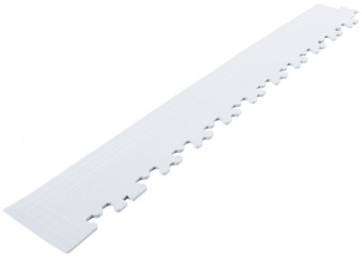 Abschlußkante mit Eckteil für 7 mm PVC Klickfliesen Weiss