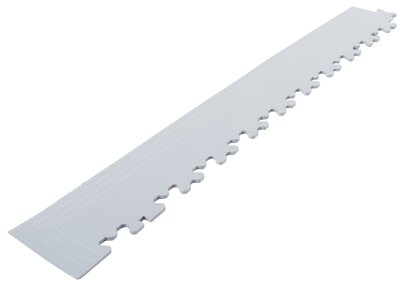 Abschlußkante mit Eckteil für 9 mm BoNueva PVC Klickfliesen Hell Grau
