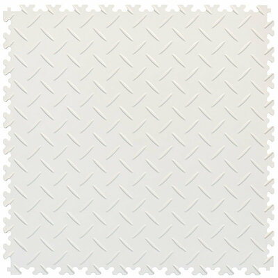 BoSepta PVC Klickfliese Garagenboden–7mm-Weiss-Riffelblech