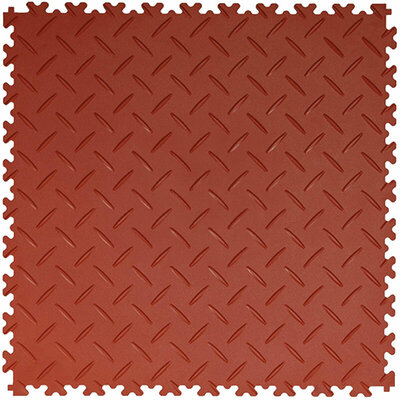 BoSepta PVC Klickfliese Garagenboden–7mm-Rot-braun-Riffelblech