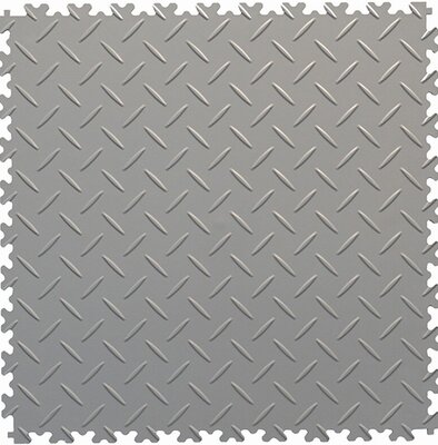 BoSepta PVC Klickfliese Garagenboden–7mm-Hellgrau-Riffelblech
