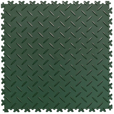 BoSepta PVC Klickfliese Garagenboden–7mm-Gruen-Riffelblech