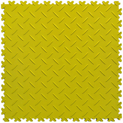 BoSepta PVC Klickfliese Garagenboden–7mm-Gelb-Riffelblech